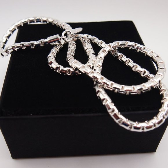 Awesome 22 Inch Long Round Box Necklace 4mm Wide, - Picture 3 of 11